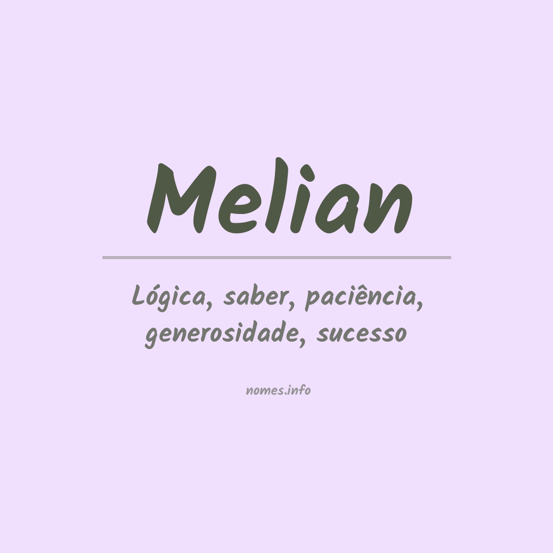 Significado do nome Melian