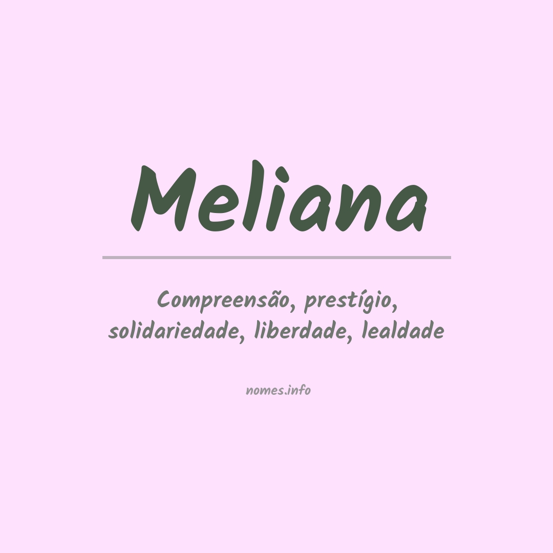 Significado do nome Meliana