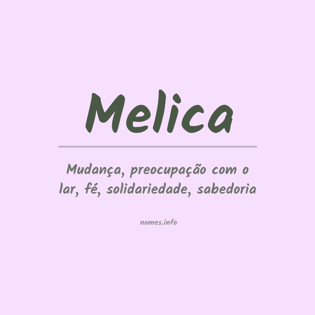 Significado do nome Melica