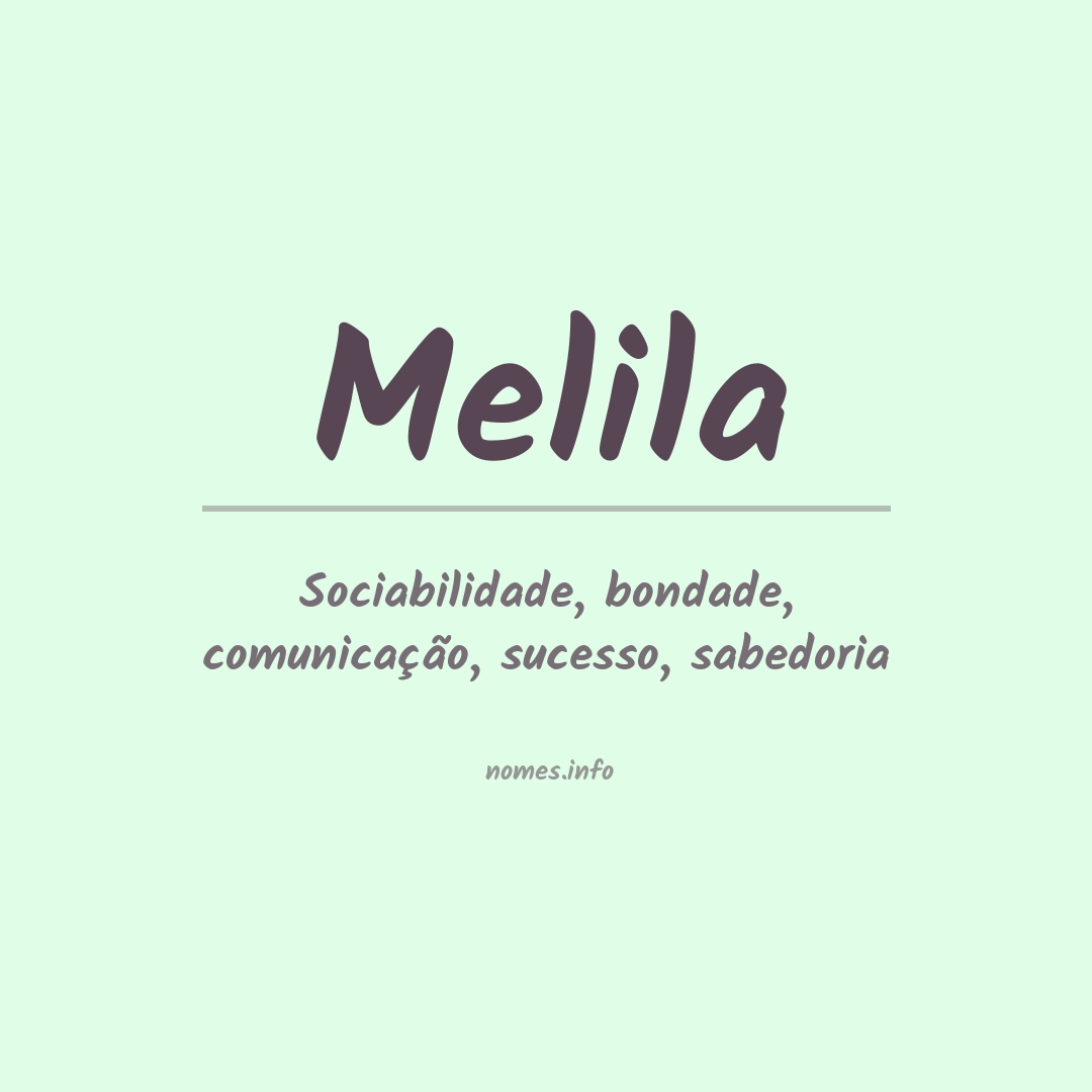 Significado do nome Melila