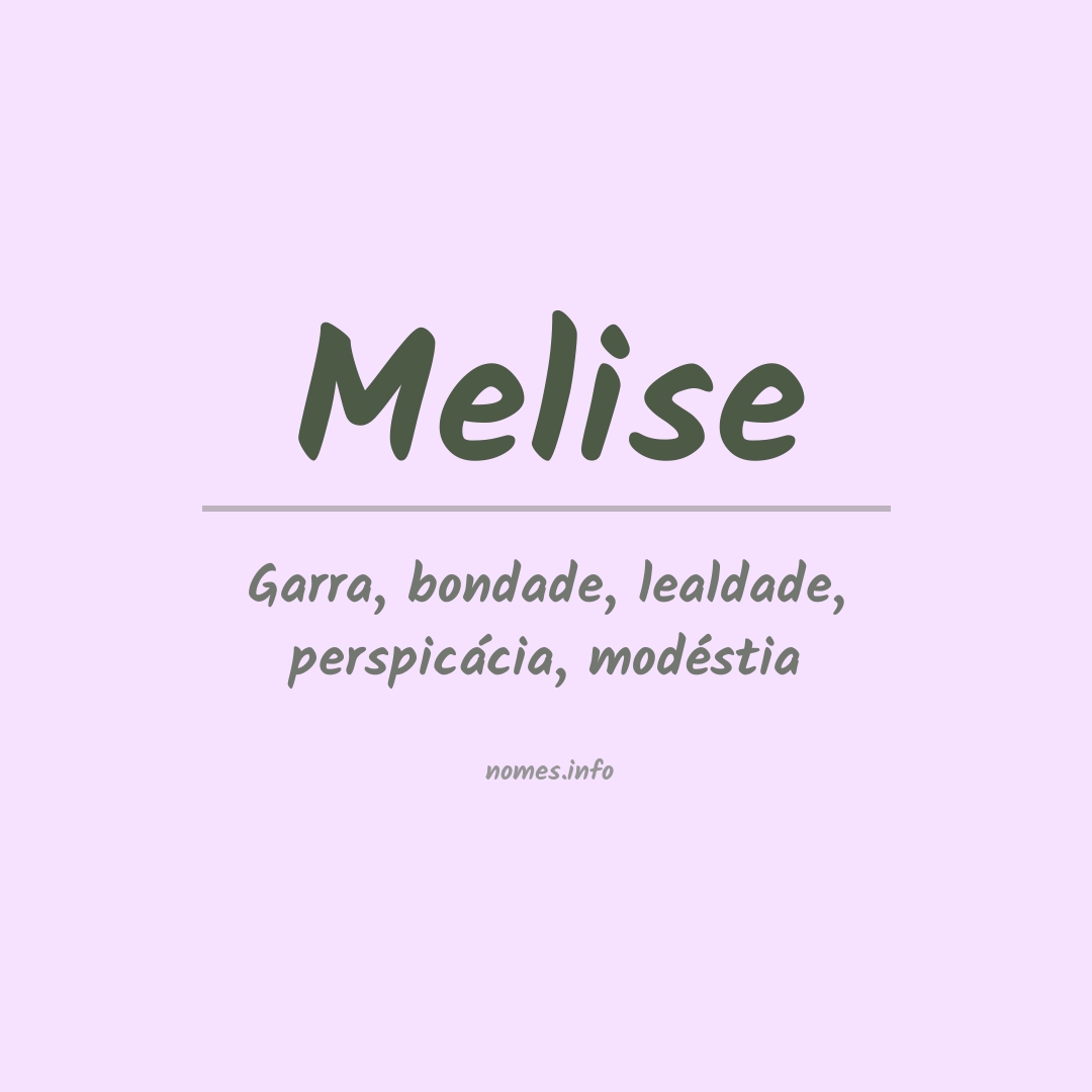 Significado do nome Melise