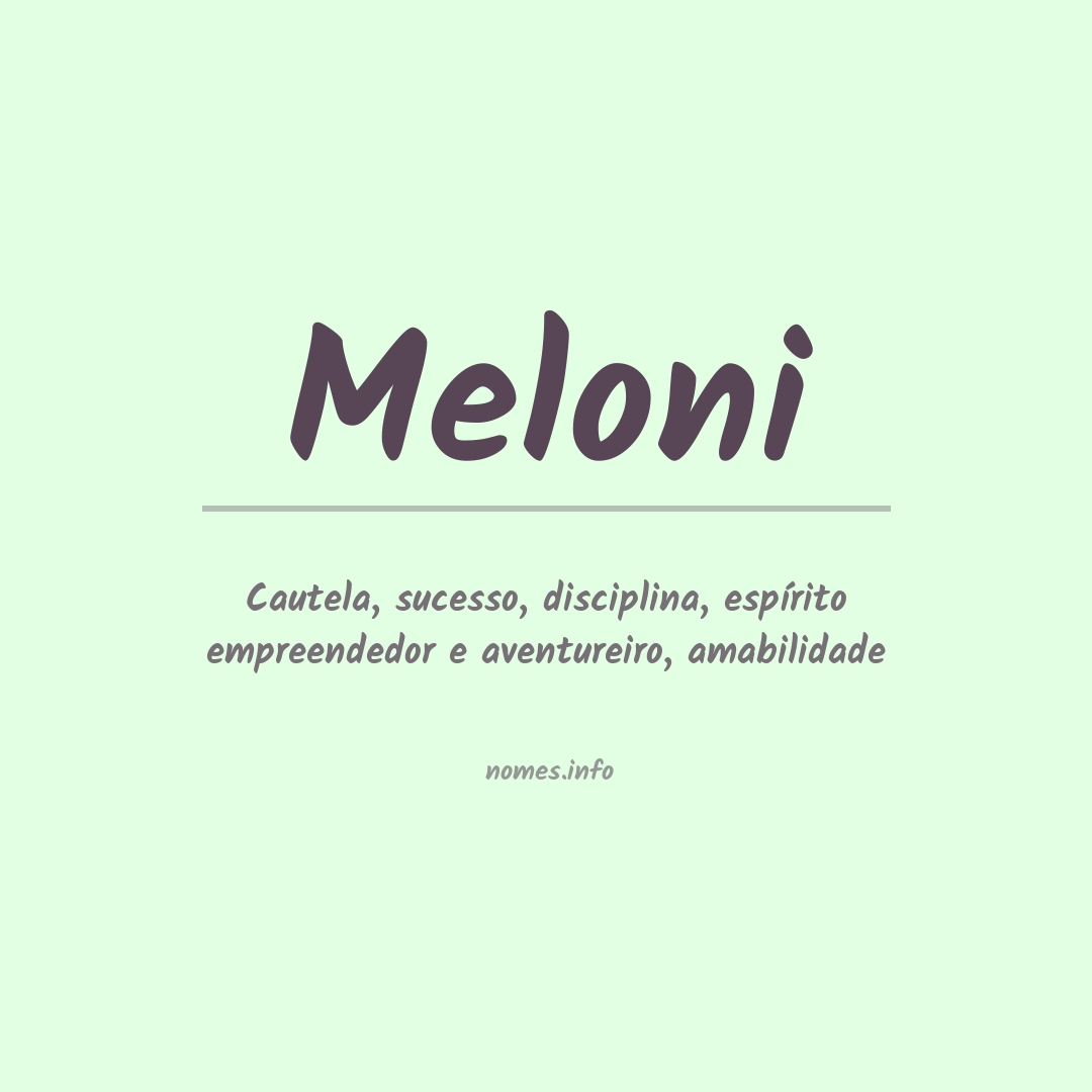 Significado do nome Meloni