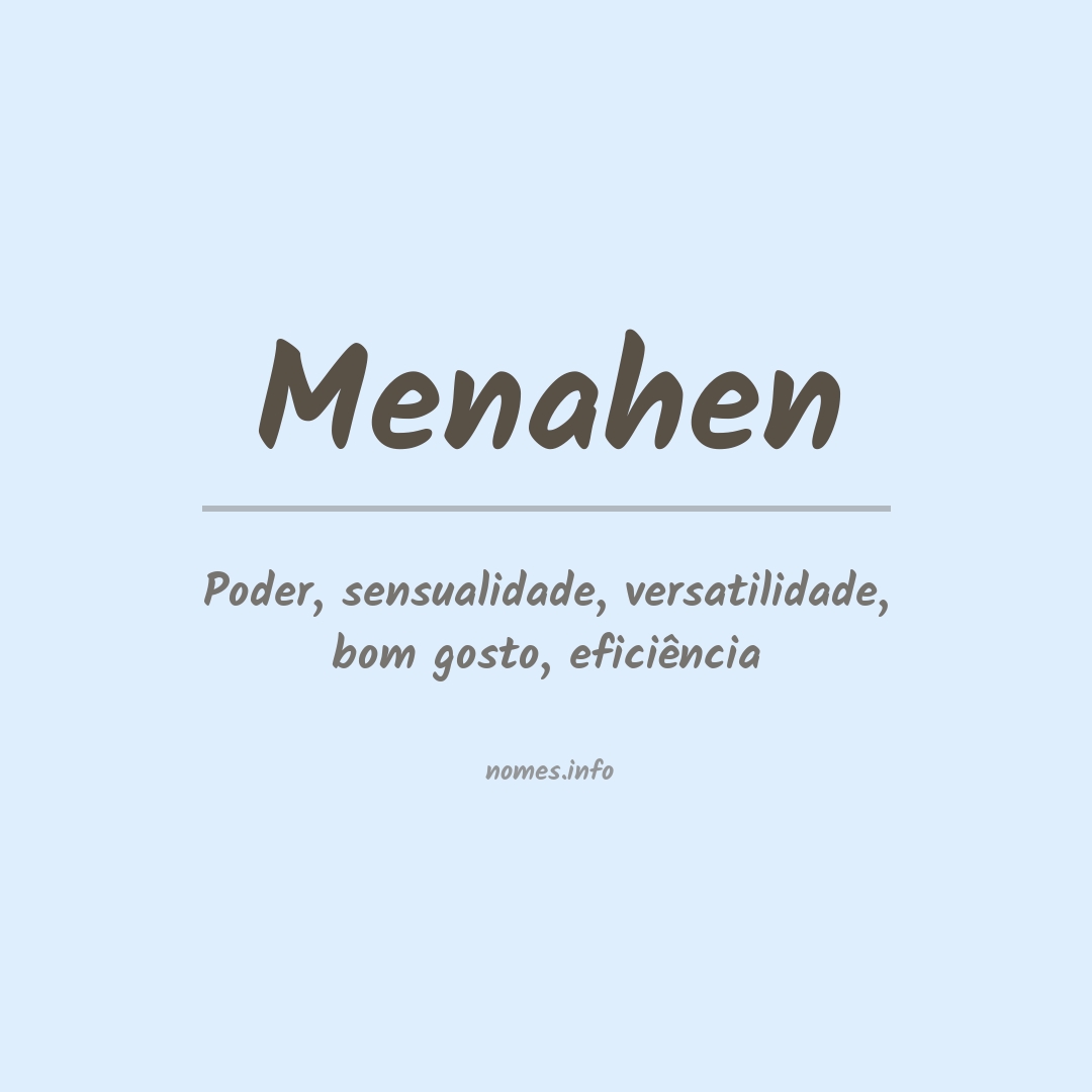 Significado do nome Menahen