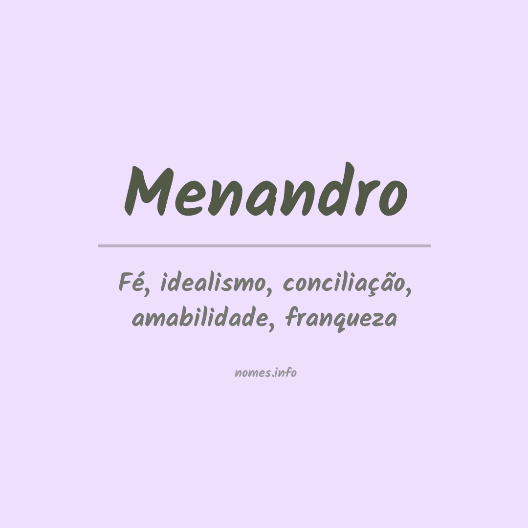 Significado do nome Menandro