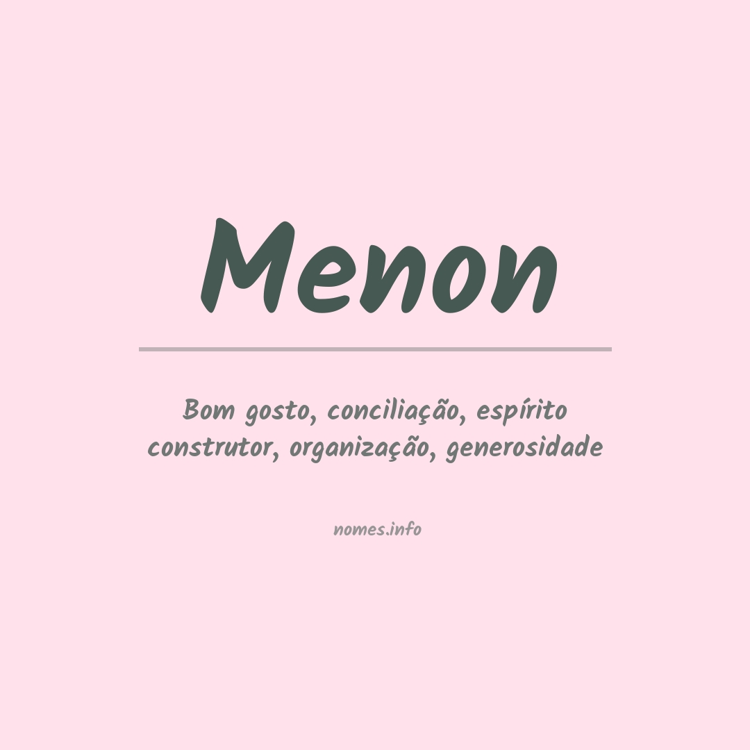 Significado do nome Menon