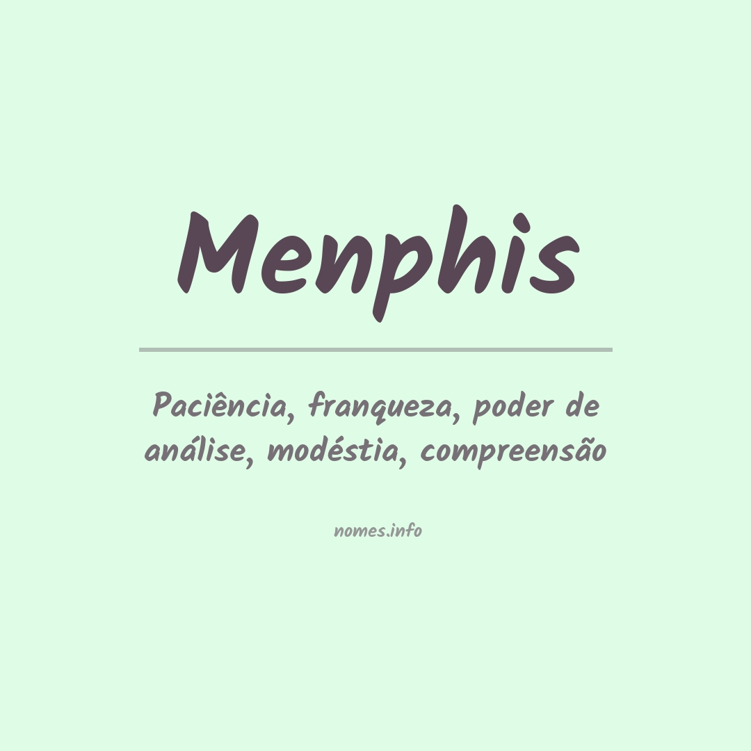Significado do nome Menphis