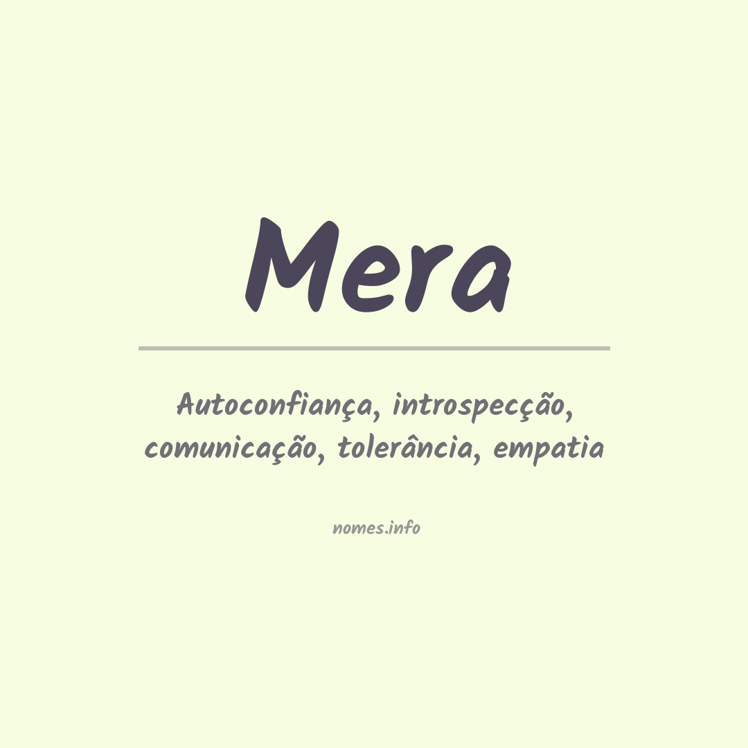 Significado do nome Mera