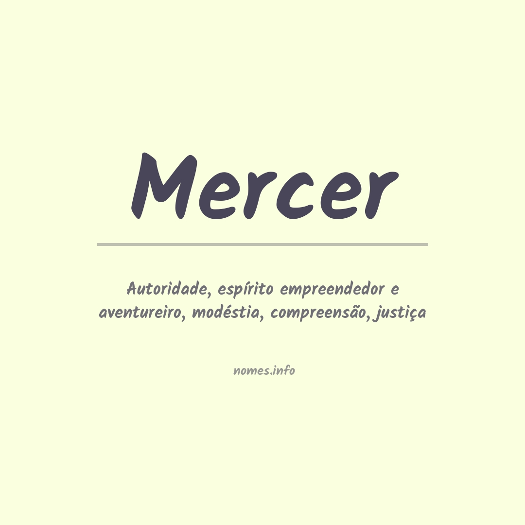 Significado do nome Mercer