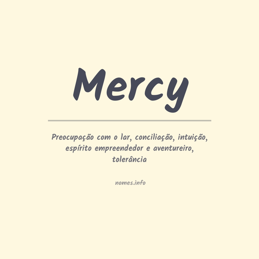 Significado do nome Mercy