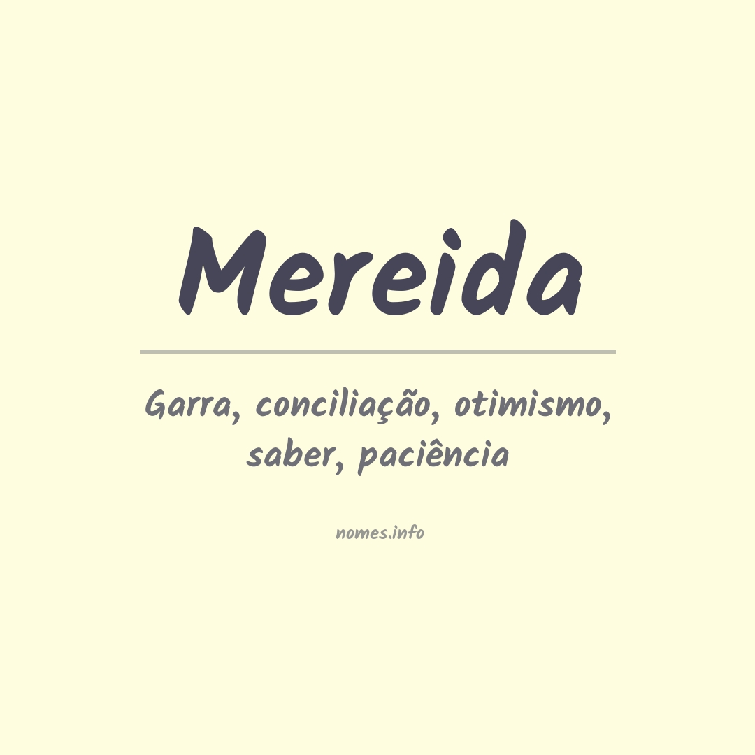 Significado do nome Mereida