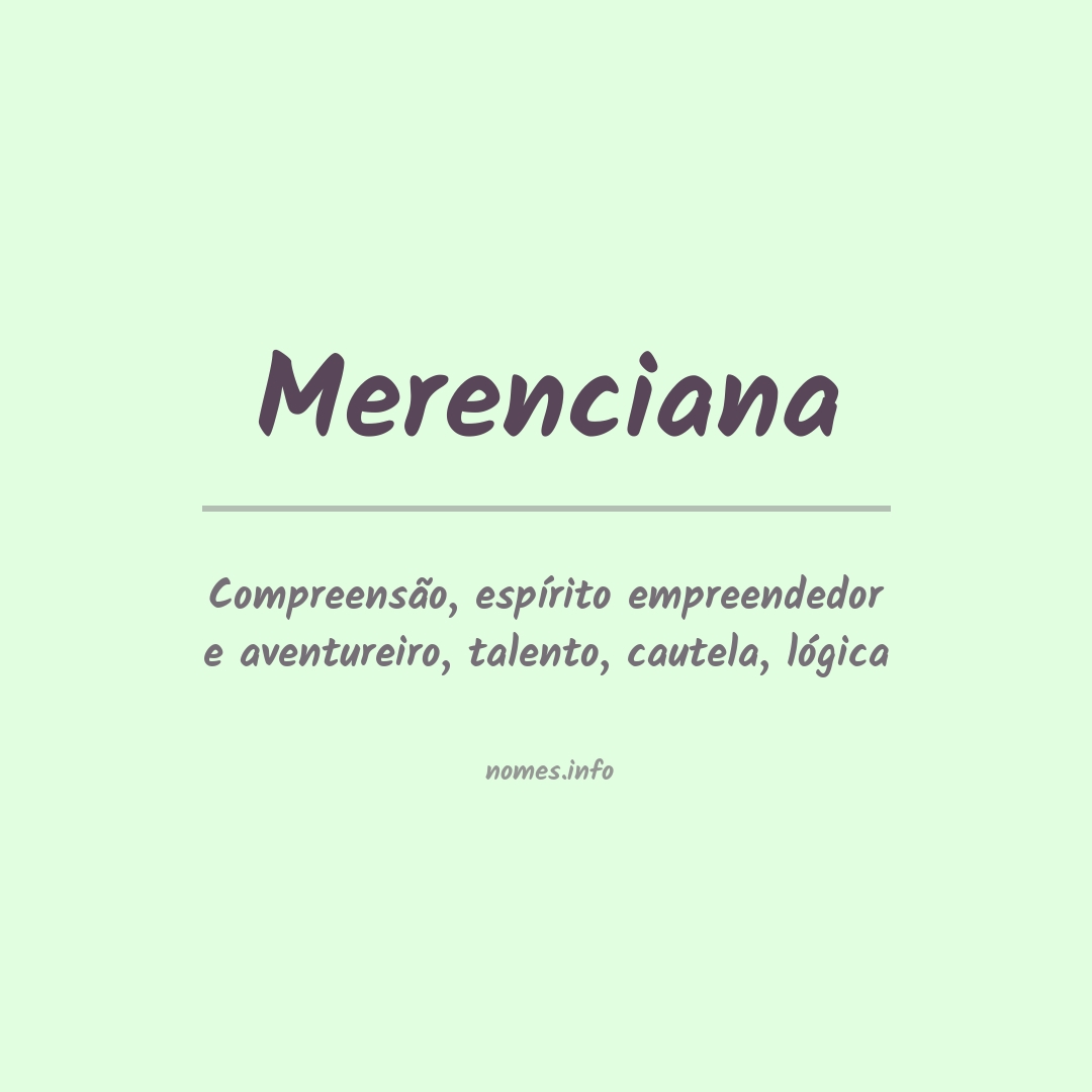 Significado do nome Merenciana