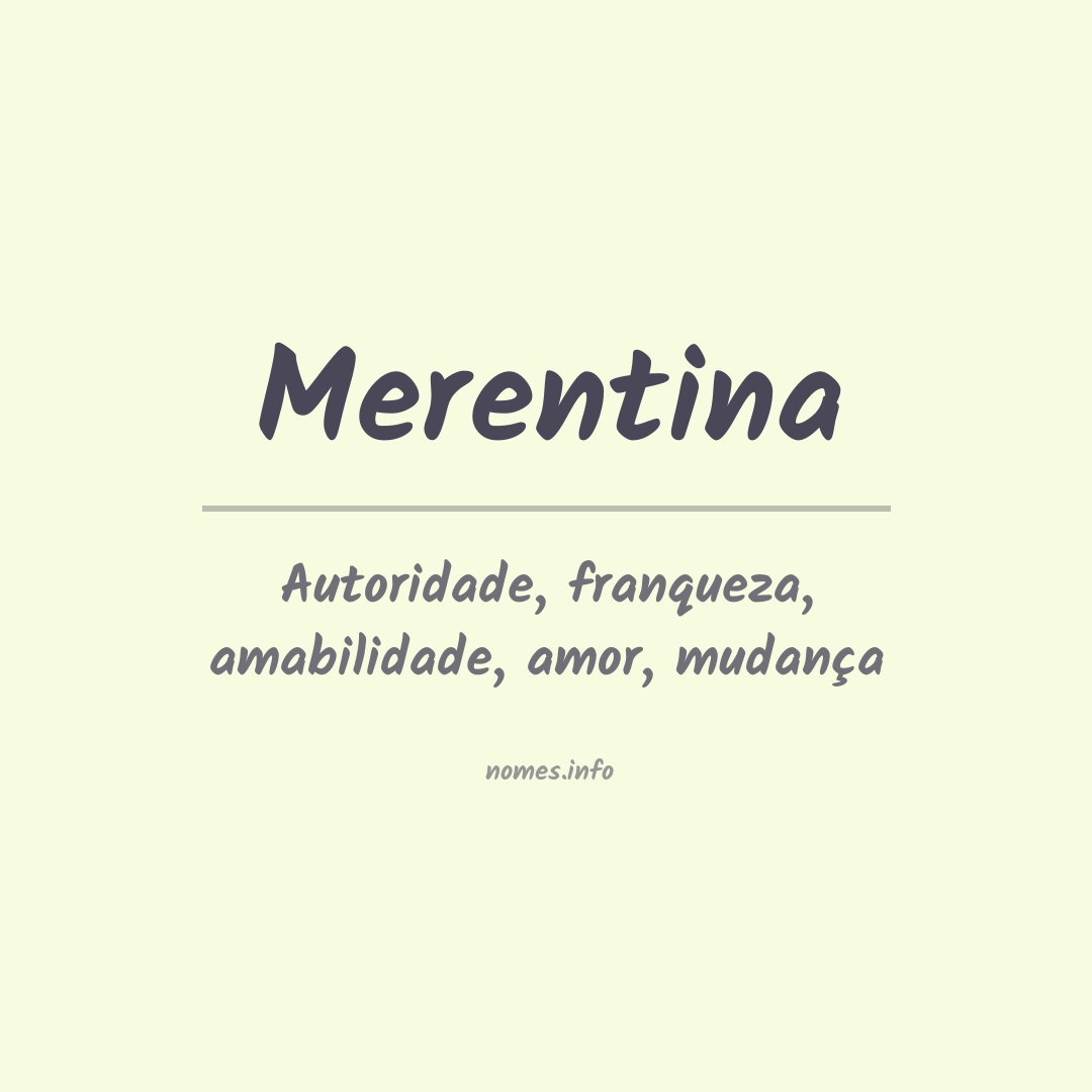Significado do nome Merentina