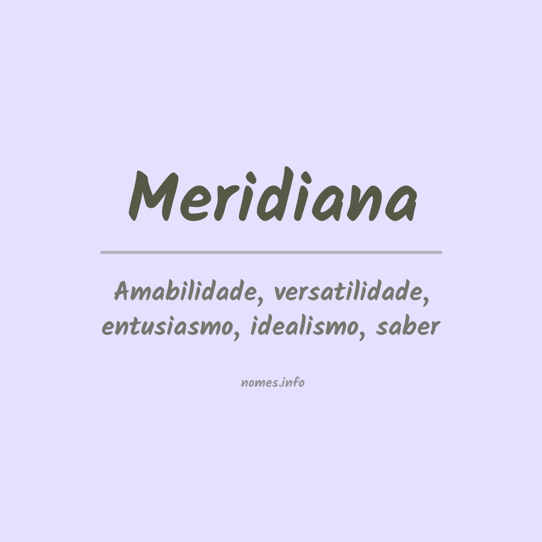 Significado do nome Meridiana