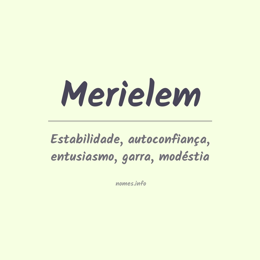 Significado do nome Merielem