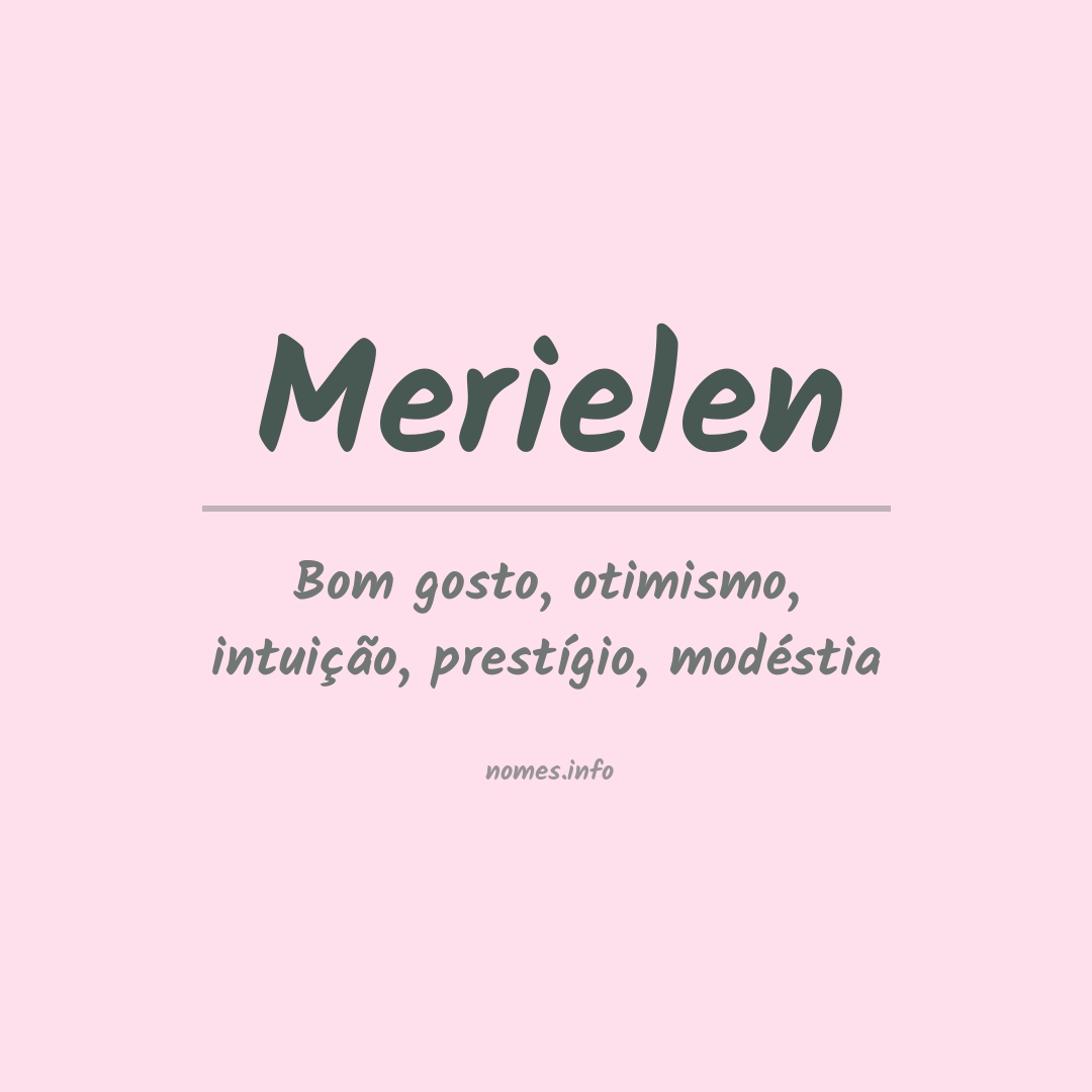 Significado do nome Merielen