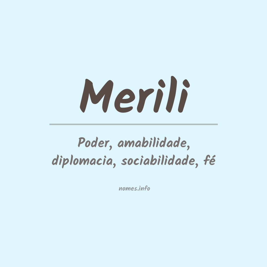 Significado do nome Merili