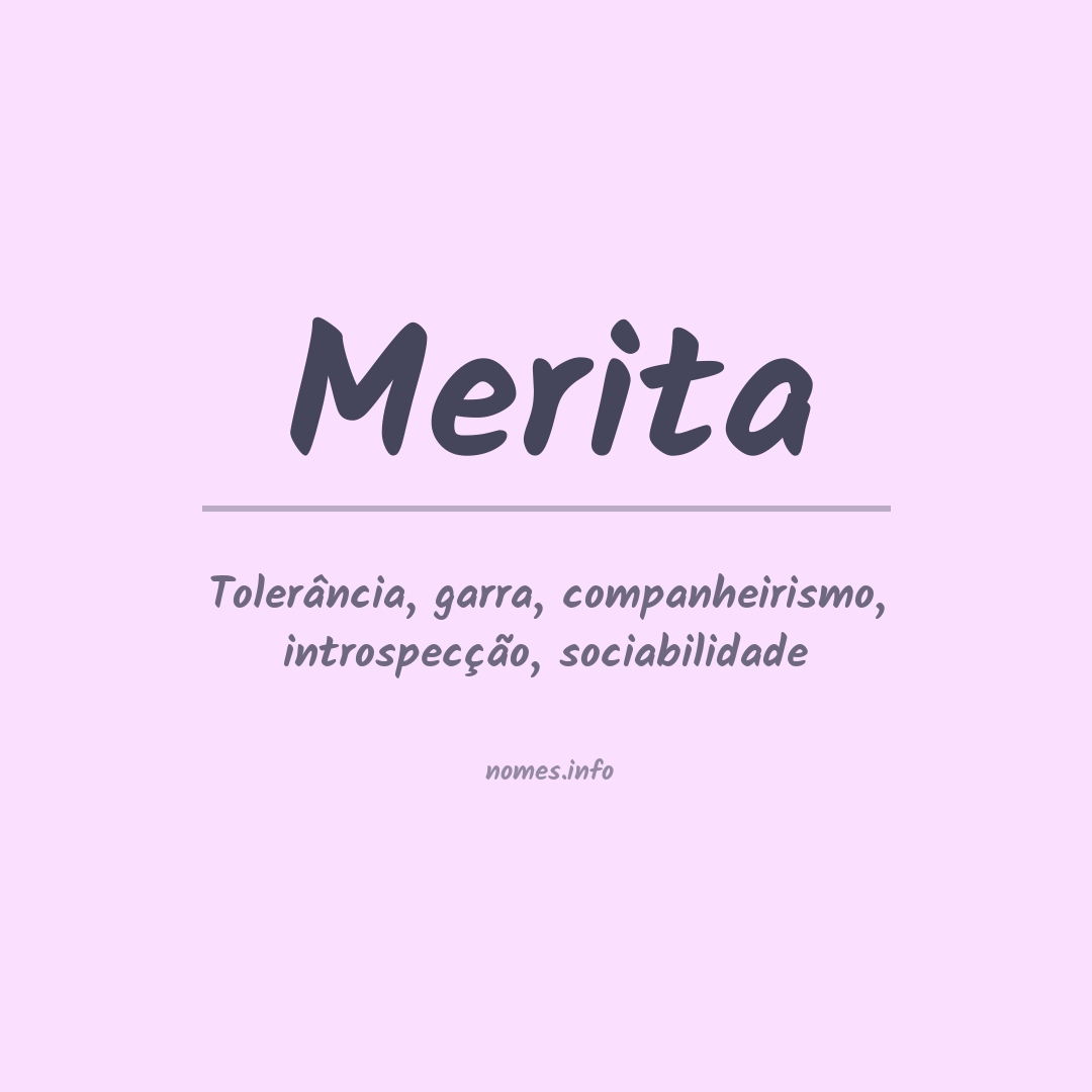 Significado do nome Merita