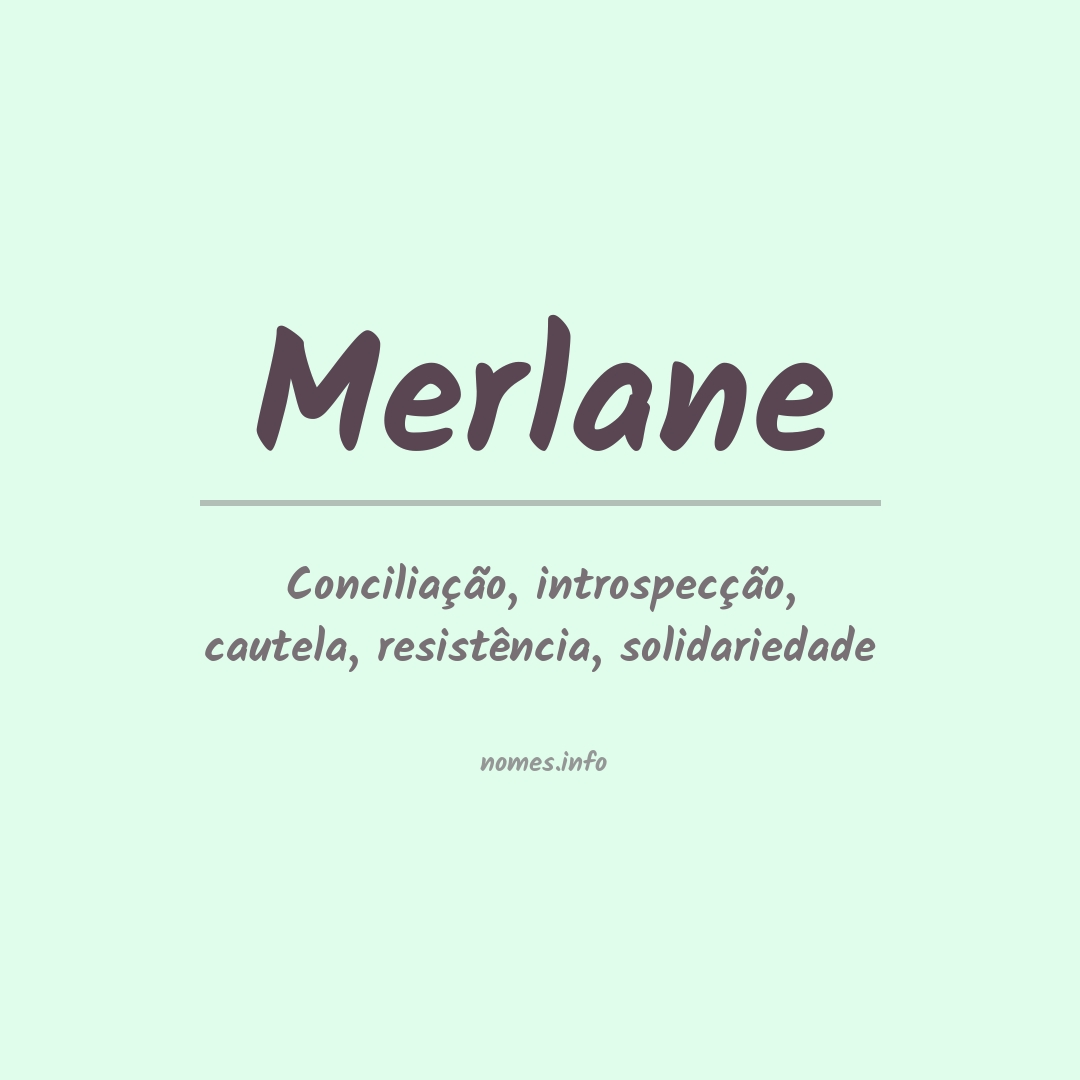 Significado do nome Merlane