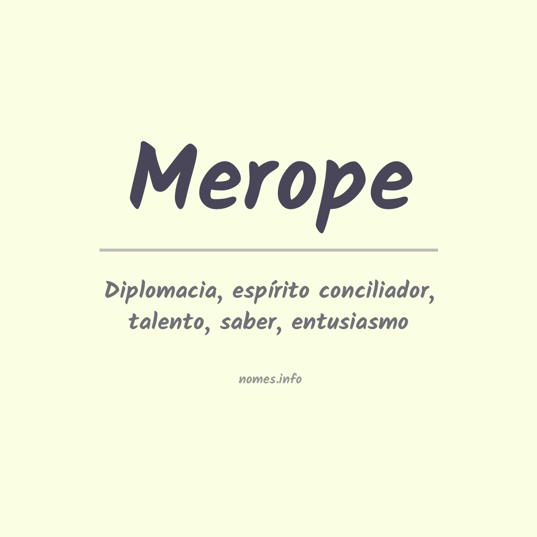 Significado do nome Merope