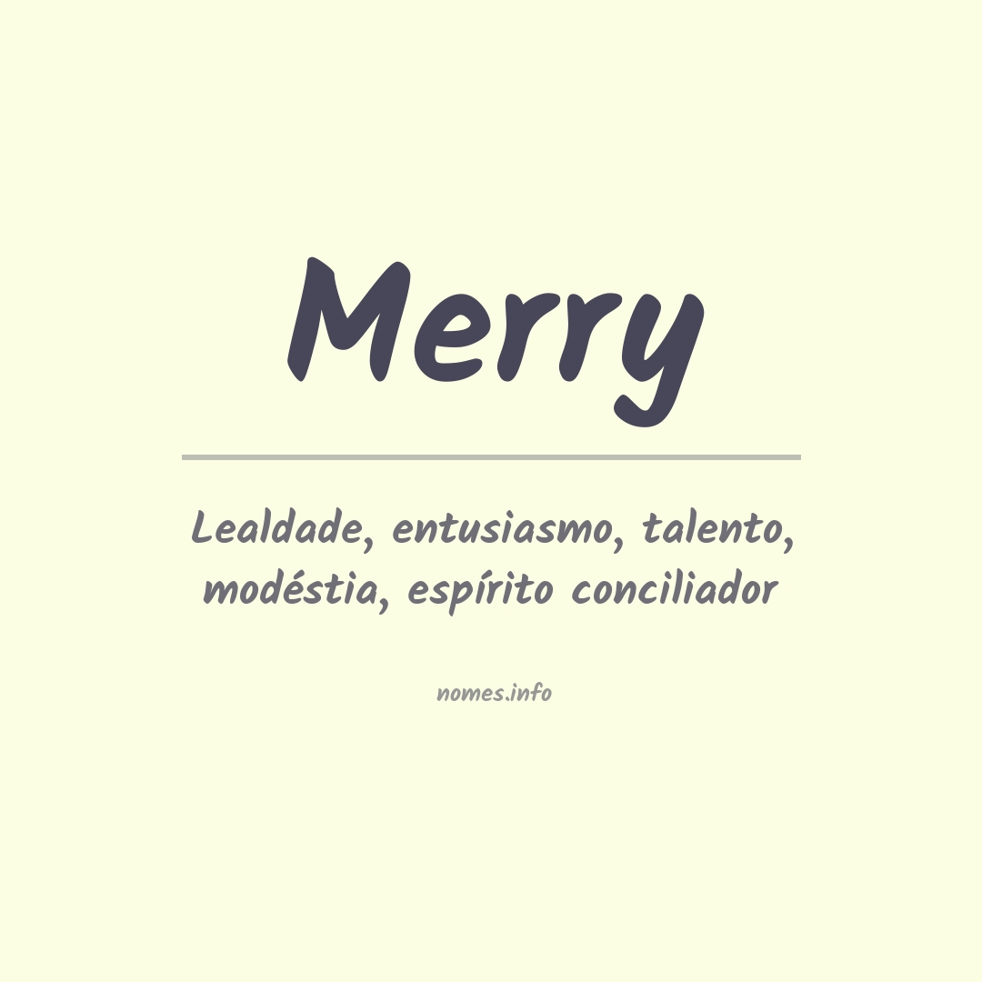 Significado do nome Merry