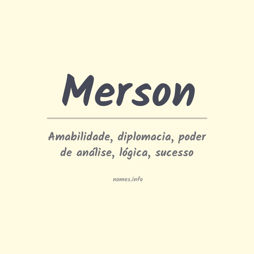 Significado do nome Merson