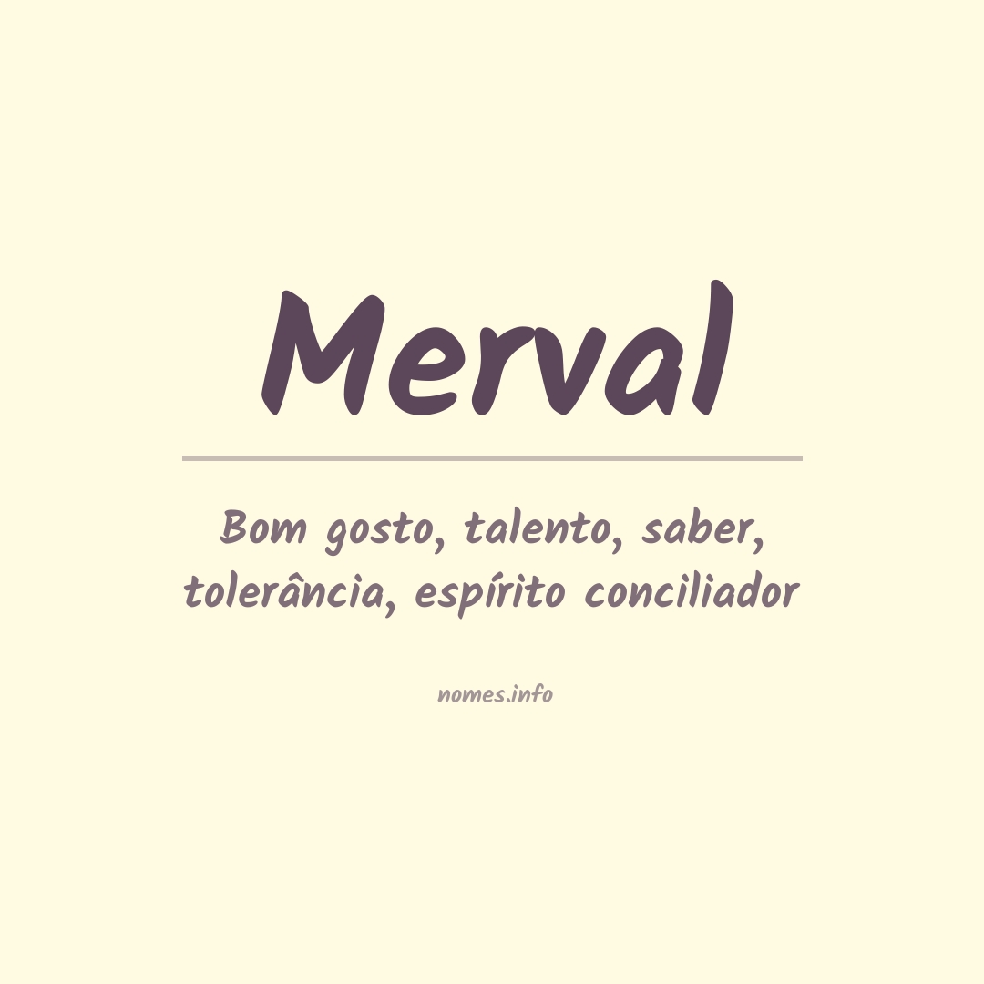 Significado do nome Merval