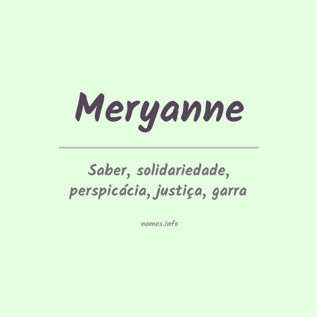 Significado do nome Meryanne