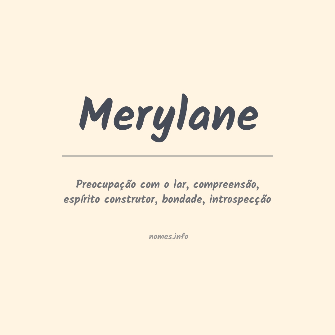 Significado do nome Merylane