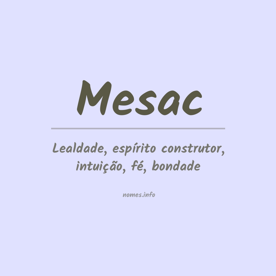 Significado do nome Mesac