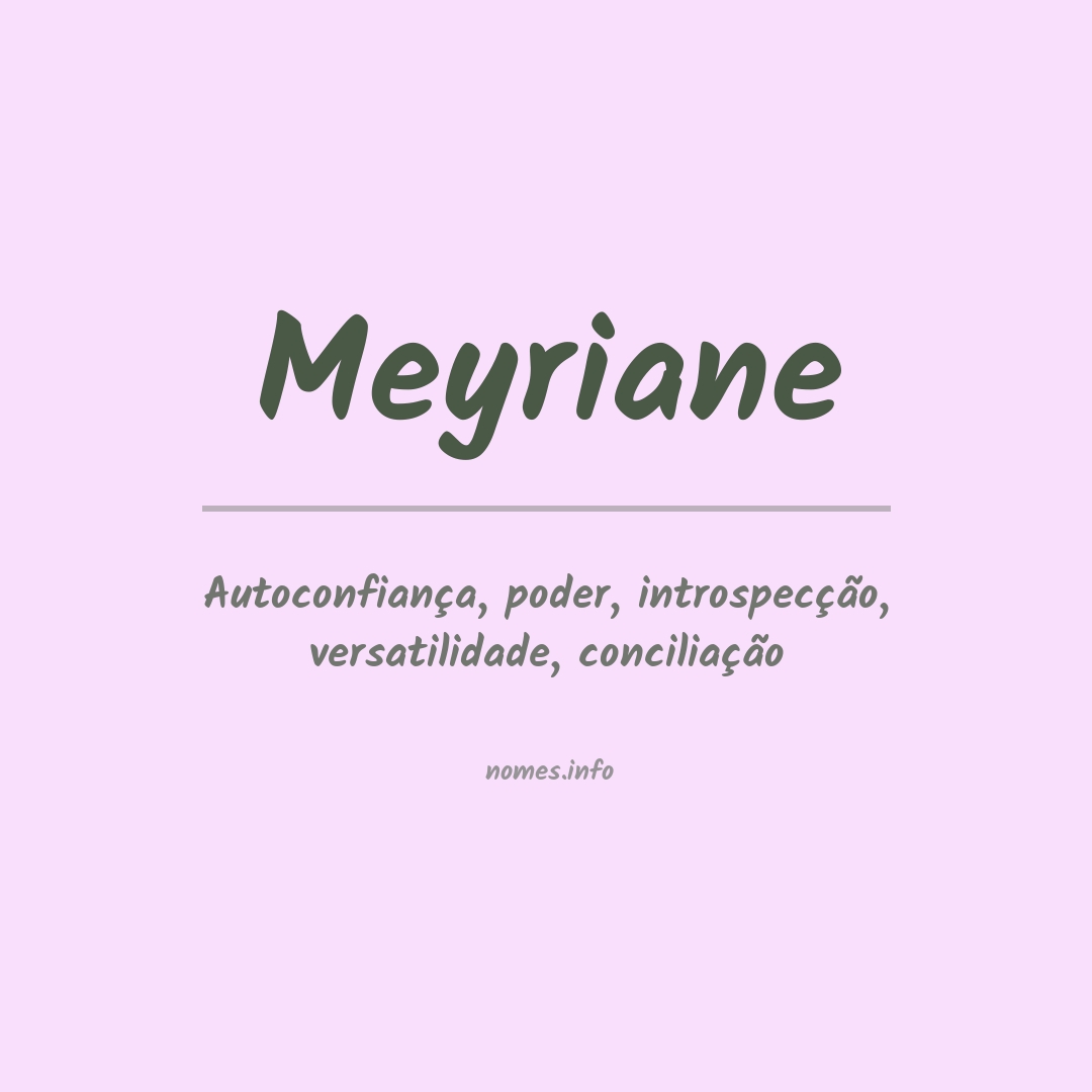 Significado do nome Meyriane