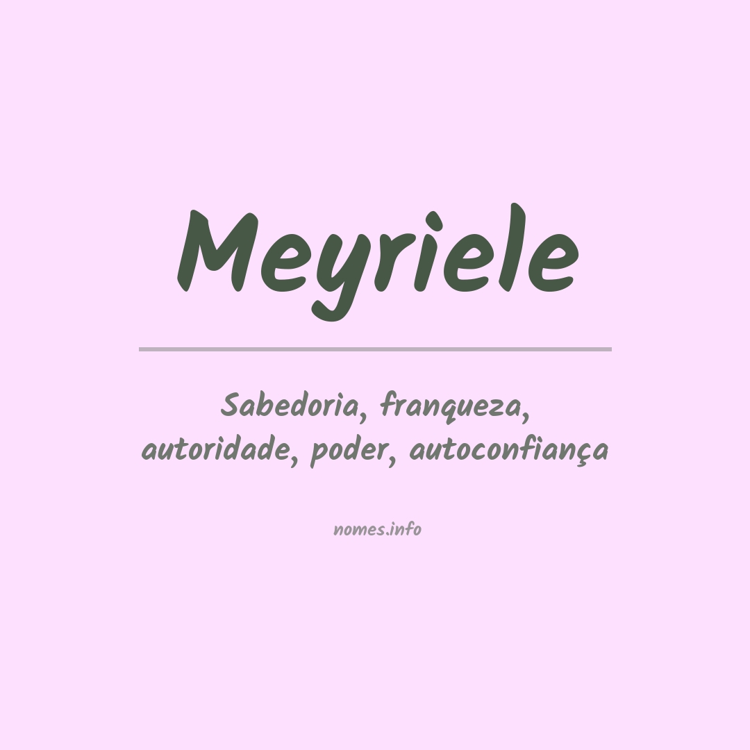 Significado do nome Meyriele