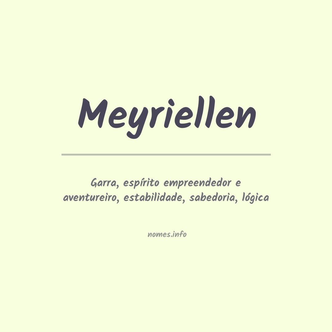 Significado do nome Meyriellen