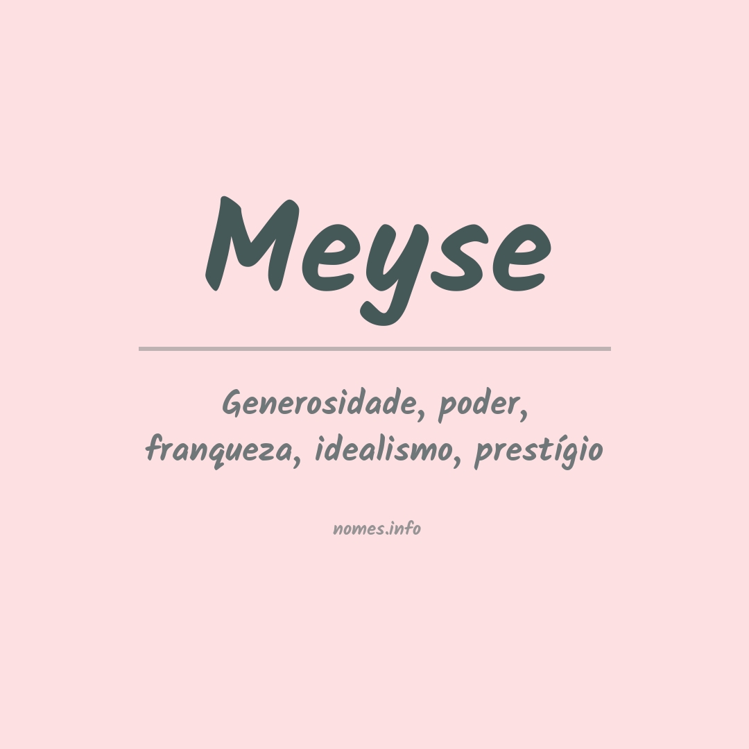 Significado do nome Meyse