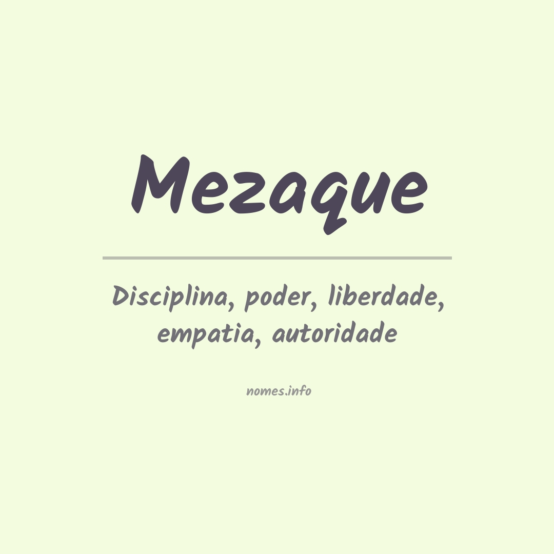 Significado do nome Mezaque
