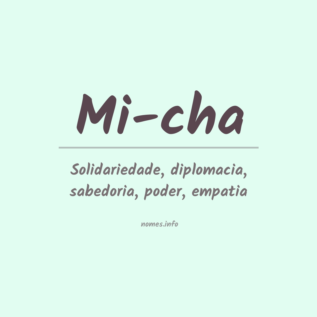 Significado do nome Mi-cha