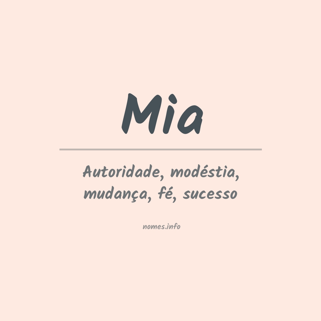 Significado do nome Mia