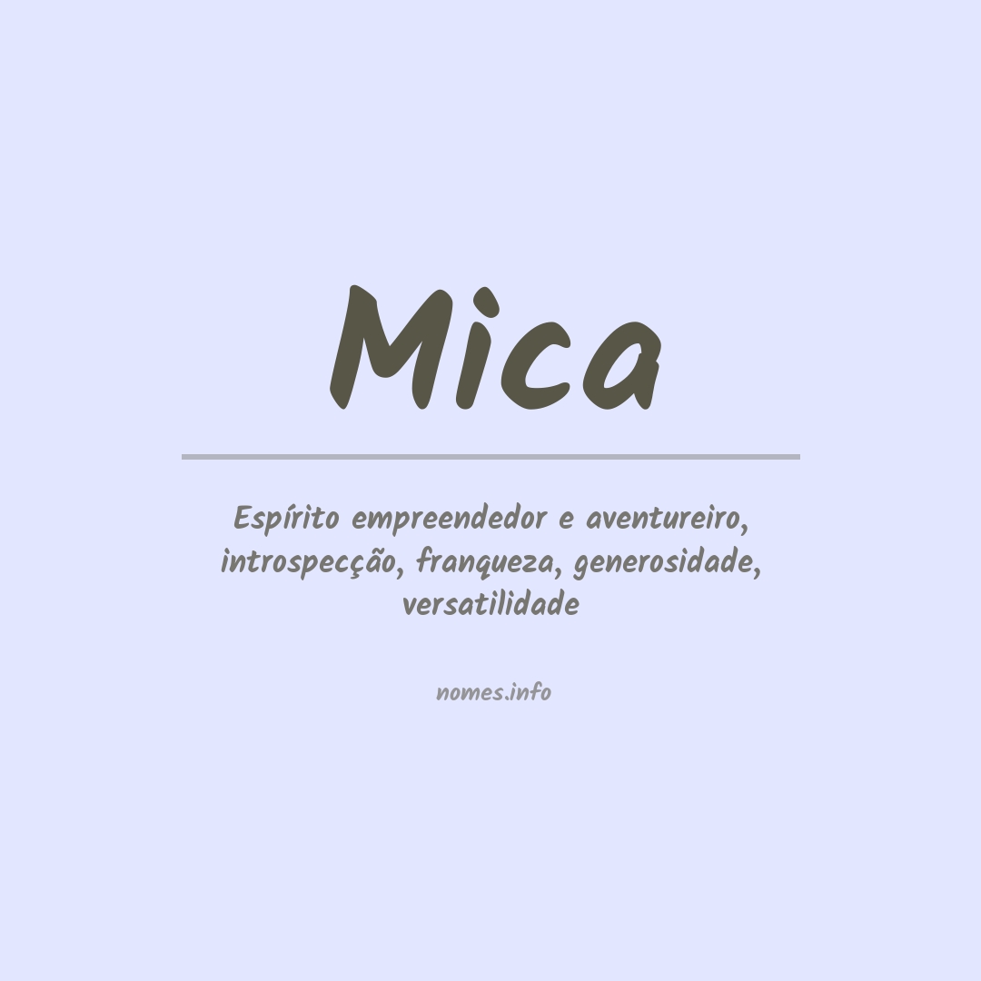 Significado do nome Mica