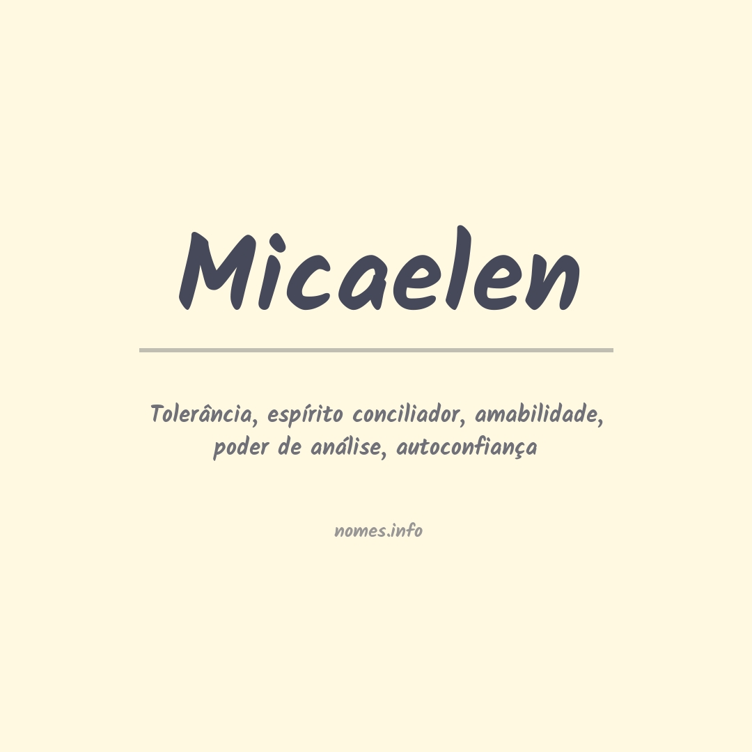 Significado do nome Micaelen