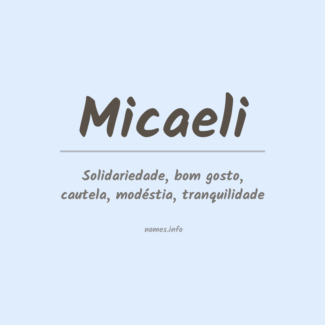 Significado do nome Micaeli