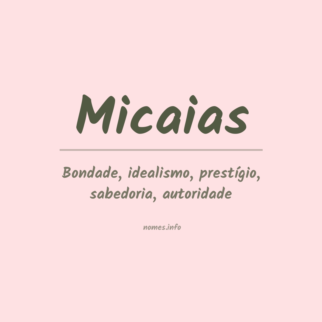 Significado do nome Micaias