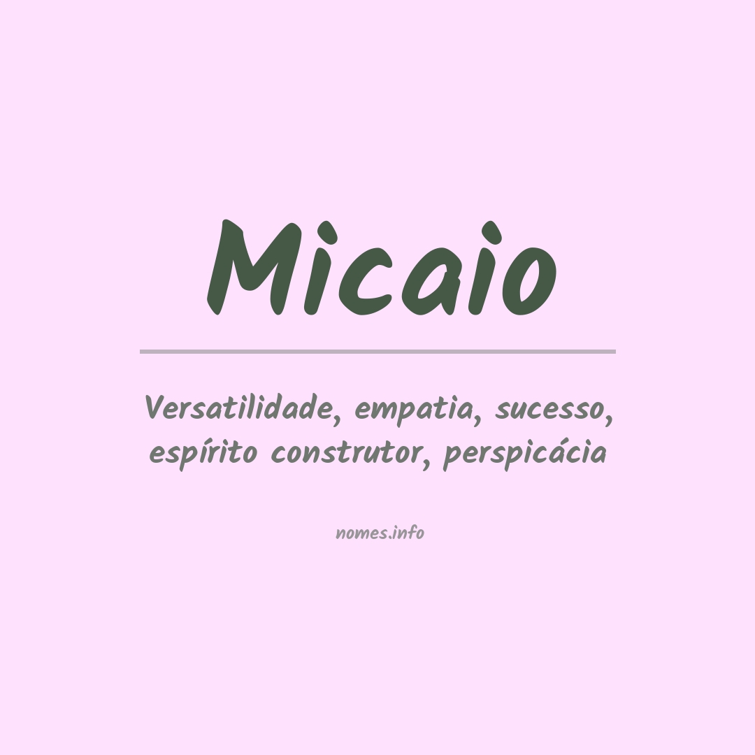 Significado do nome Micaio