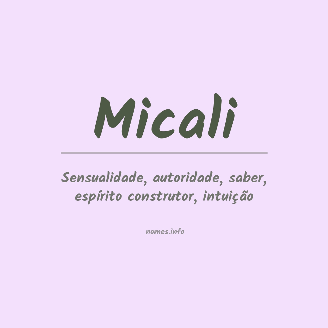 Significado do nome Micali