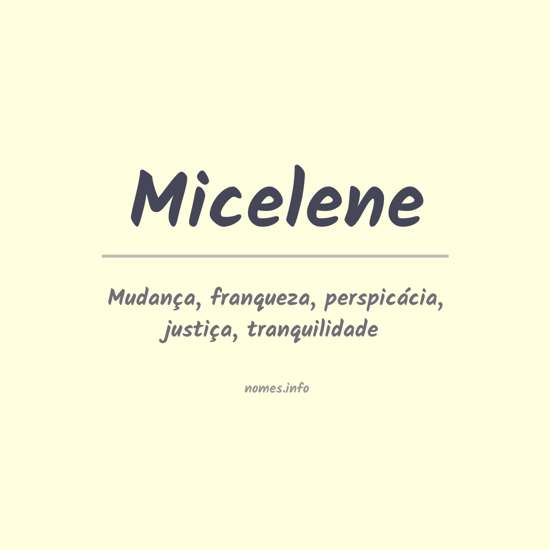 Significado do nome Micelene