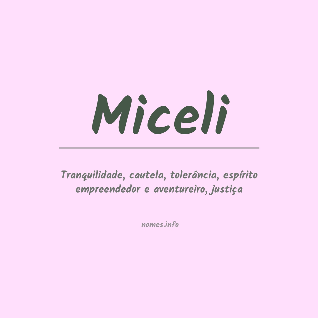 Significado do nome Miceli