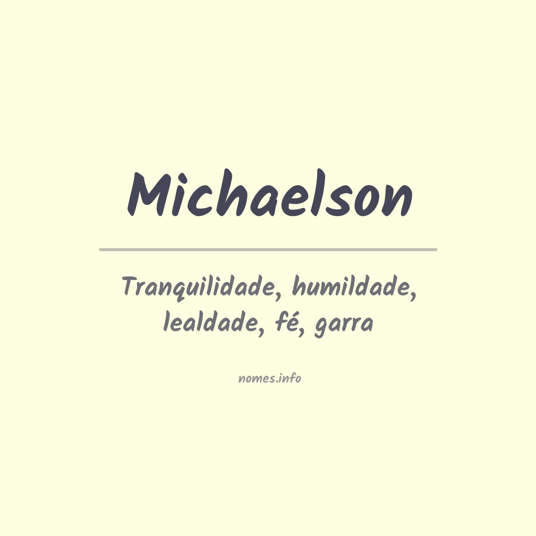 Significado do nome Michaelson