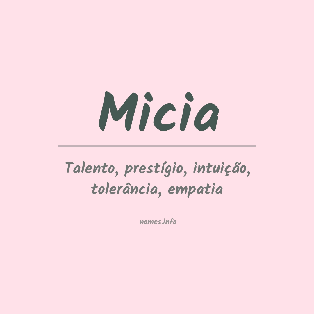 Significado do nome Micia