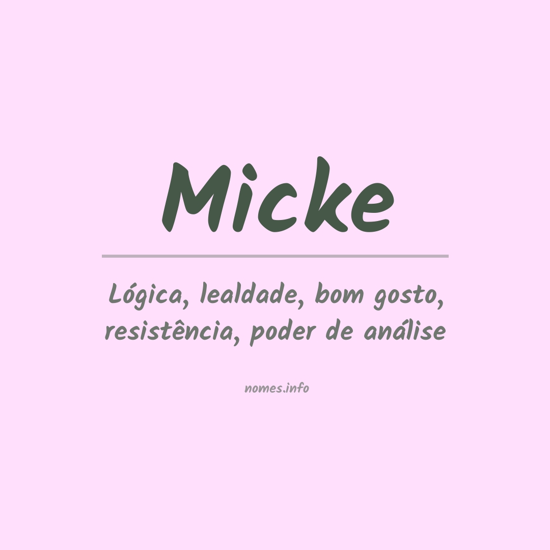 Significado do nome Micke