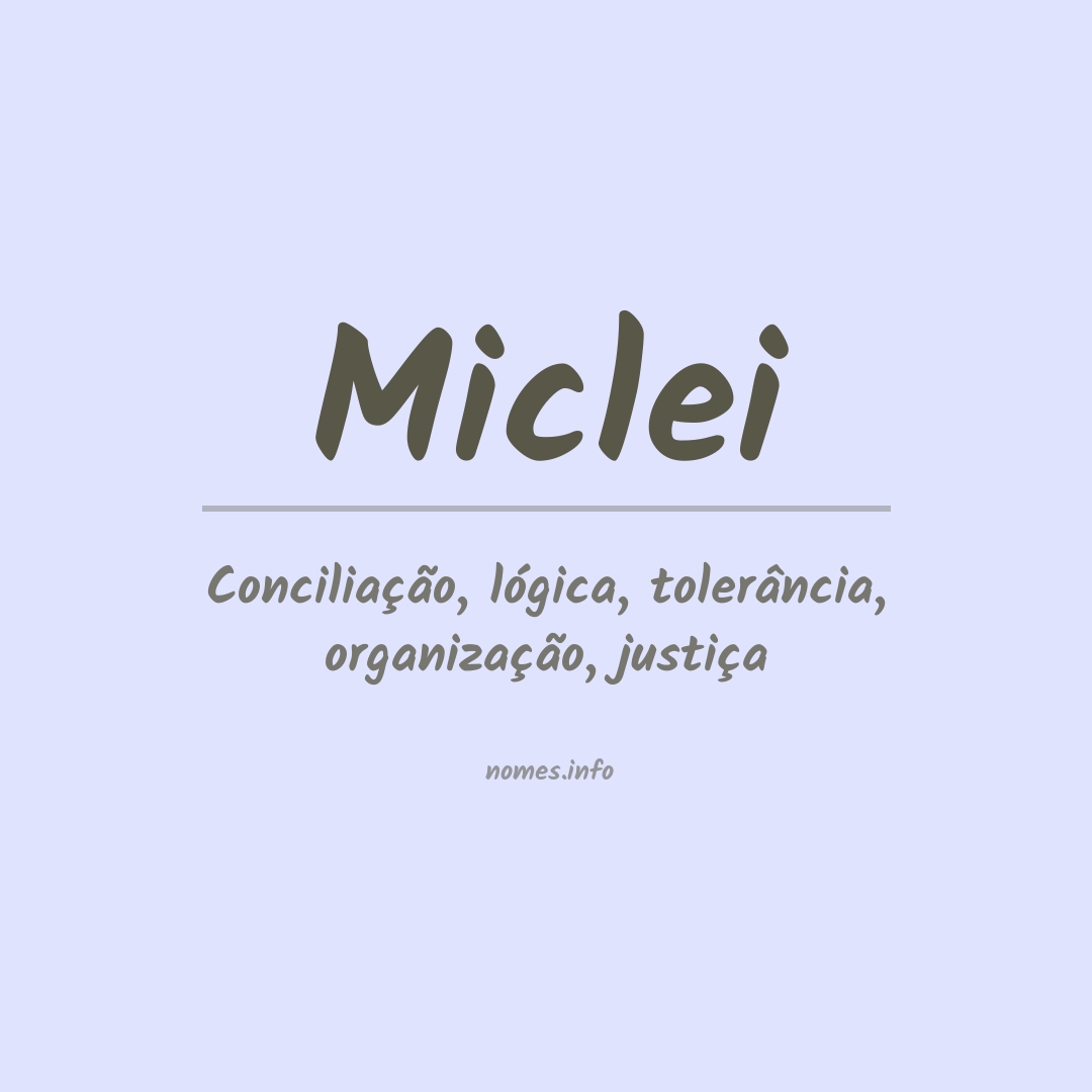 Significado do nome Miclei