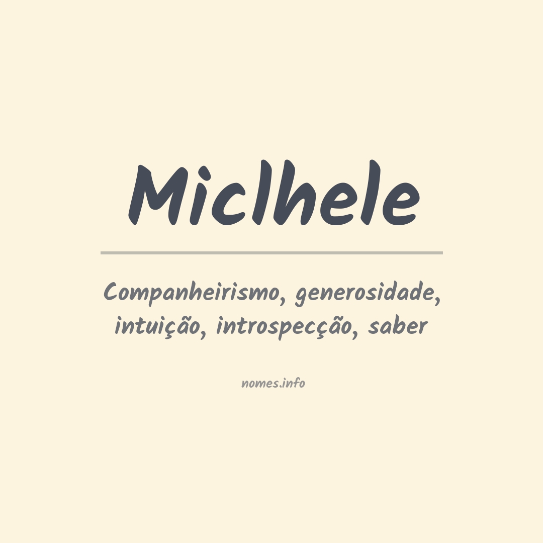 Significado do nome Miclhele