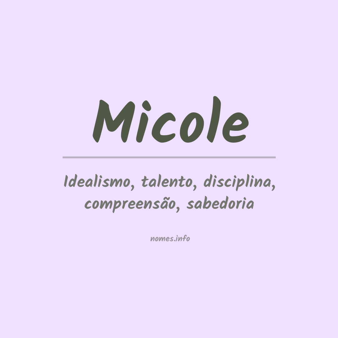 Significado do nome Micole